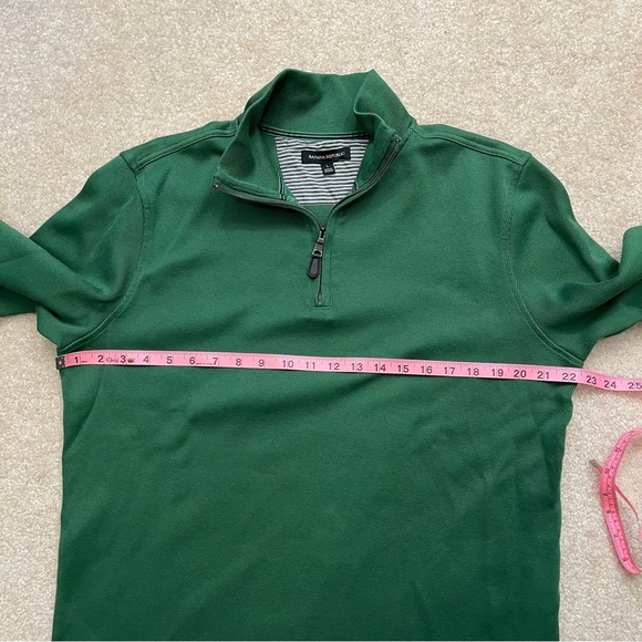 Banana Republic Sweater Mens Large Green Elbow Patch Mock Neck Pullover Casual - Picture 6 of 10